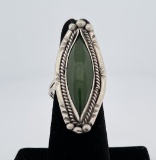 Navajo Moss Agate Sterling Silver Ring
