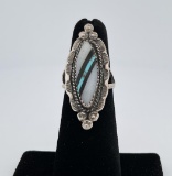 Old Pawn Zuni Inlaid Sterling Ring