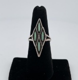 Old Pawn Navajo Sterling Silver Turquoise Ring
