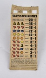Antique Exclusive Slot Machine Pay Chart Table