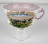 Antique Missoula Montana Porcelain Buffalo Cup
