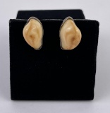 Montana Sterling Silver Elk Tooth Earrings