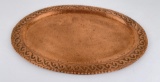 Arts Crafts Hammered Copper Platter Butte Montana