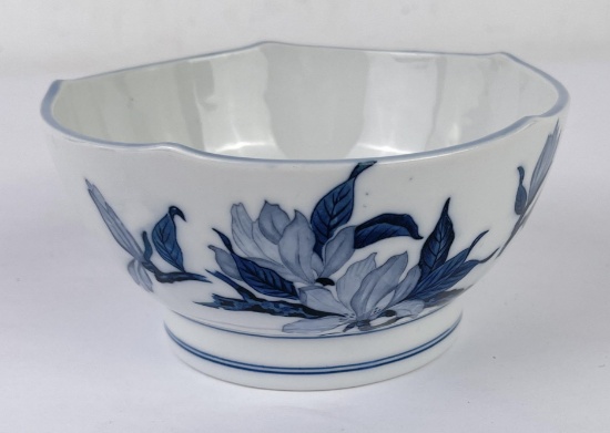 Antique Japanese Blue White Porcelain Bowl