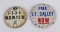 Vietnam War Pro Anti Political Buttons