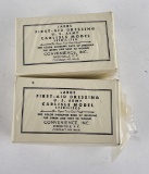 WW2 US 2 Large First Aid Dressings