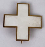 Civil War White Enamel T Back 6th Corps Badge