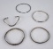 Lot of 5 Sterling Silver Bracelets Bangles