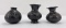 Lot of 3 Mexican Black Pottery Vases