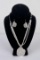Silvertone Necklace and Earrings Set