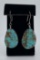 Large Navajo Turquoise and Sterling Earrings