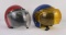 Pair of Vintage Metal Flake Motorcycle Helmets