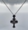 Taxco Mexico Sterling Silver Cross Necklace