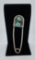 Navajo Sterling Silver Turquoise Diaper Pin