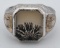 Sterling Silver Montana Moss Agate Ring