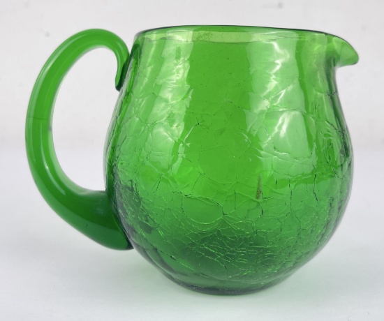 Mid Century Blenko Glass Green Pitcher
