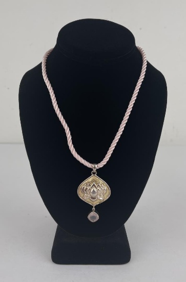 Sterling Silver and Quartz Lotus Necklace