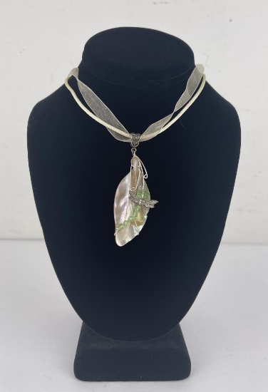Sterling Silver Mother of Pearl Dragonfly Necklace