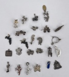 Large Group of Sterling Silver Charms