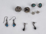 Lot of 5 Pairs of Sterling Silver Earrings