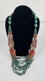 Tibetan Turquoise and Coral Necklace