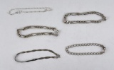 Lot of 5 Sterling Silver Bracelets