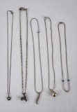 Lot of 5 Sterling Silver Necklaces