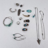 Group of Navajo Sterling Silver Turquoise Jewelry