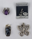 Lot of 4 Sterling Silver Necklace Pendants