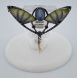 Sterling Silver Inlaid Butterfly Brooch