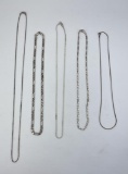 Lot of 5 Sterling Silver Necklaces