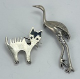 Taxco Mexico Sterling Silver Brooches Pins