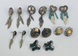 Lot of 7 Sets of Navajo Sterling Silver Earrings