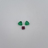 Pair of Half Carat Columbian Emeralds