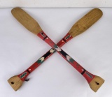 Pair of Native American Indian Painted Paddles