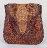 1940s Alligator Leather Clutch Purse Handbag