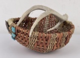 Large Indian Whitetail Deer Antler Basket