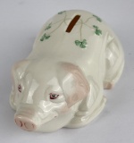 Irish Belleek Shamrock Piggy Bank