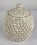 Irish Belleek Diamond Biscuit Barrel