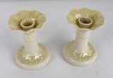 Irish Belleek Porcelain Celtic Candle Sticks