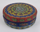 Indonesian Beaded Bamboo Lidded Basket