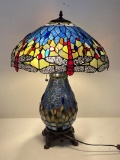 Stained Glass Dragonfly Desk Lamp