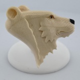 Alaskan Inuit Eskimo Polar Bear Carved Brooch