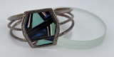 Zuni Inlaid Sterling Silver Turquoise Bracelet