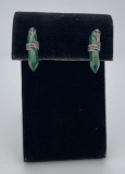 Sterling Silver Malachite Cobra Earrings