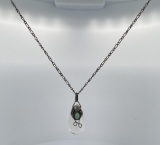 Sterling Silver Turquoise Quartz Necklace