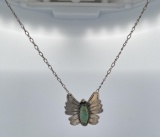 Navajo Sterling Turquoise Butterfly Necklace