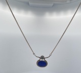 Sterling Silver Lapis Moonstone Necklace