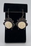 Bali Sterling Silver Moon Face Earrings