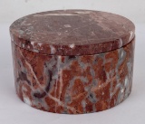 Carved Red Marble Box